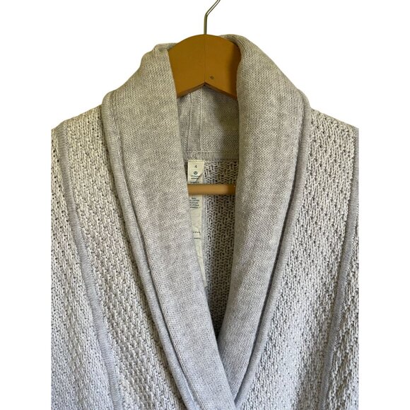 Lululemon Post Practice Shawl Collar Cardigan Snap Closure Size 4 - Picture 7 of 11